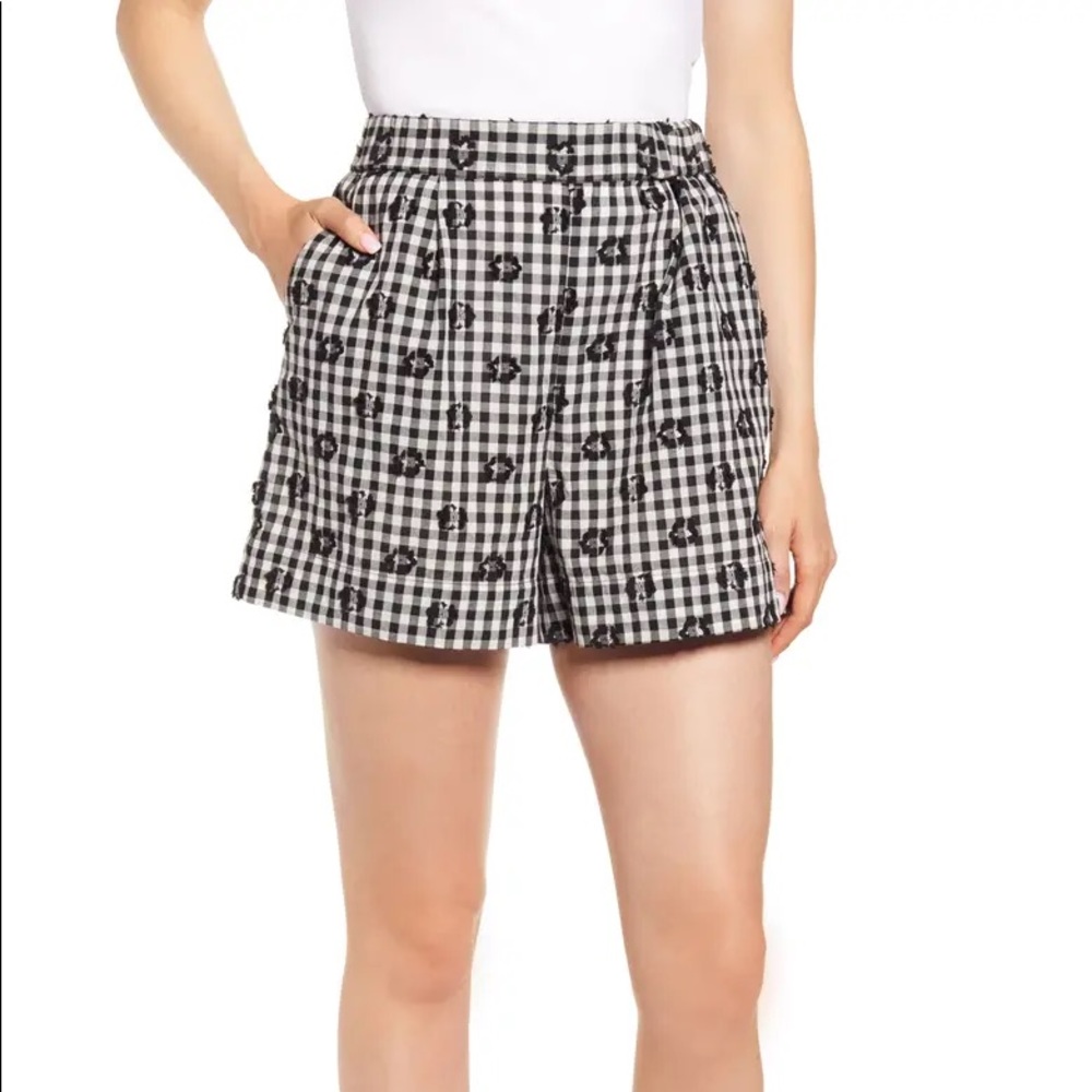 Lou & Grey black and white gingham pull on shorts